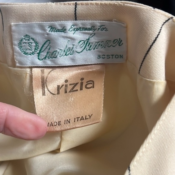 VTG Krizia,Charles Summer,Pinstripe,Bonny Parker Suit,Bibbed Pant,Size 42EU/6US - Picture 7 of 16